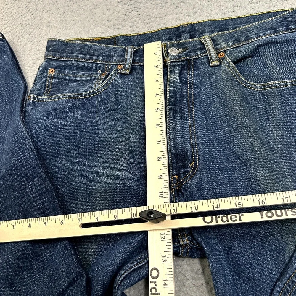 Levis Jeans Mens 36x32‎ Blue Denim 505 Regular Straight American Work Wear Dark